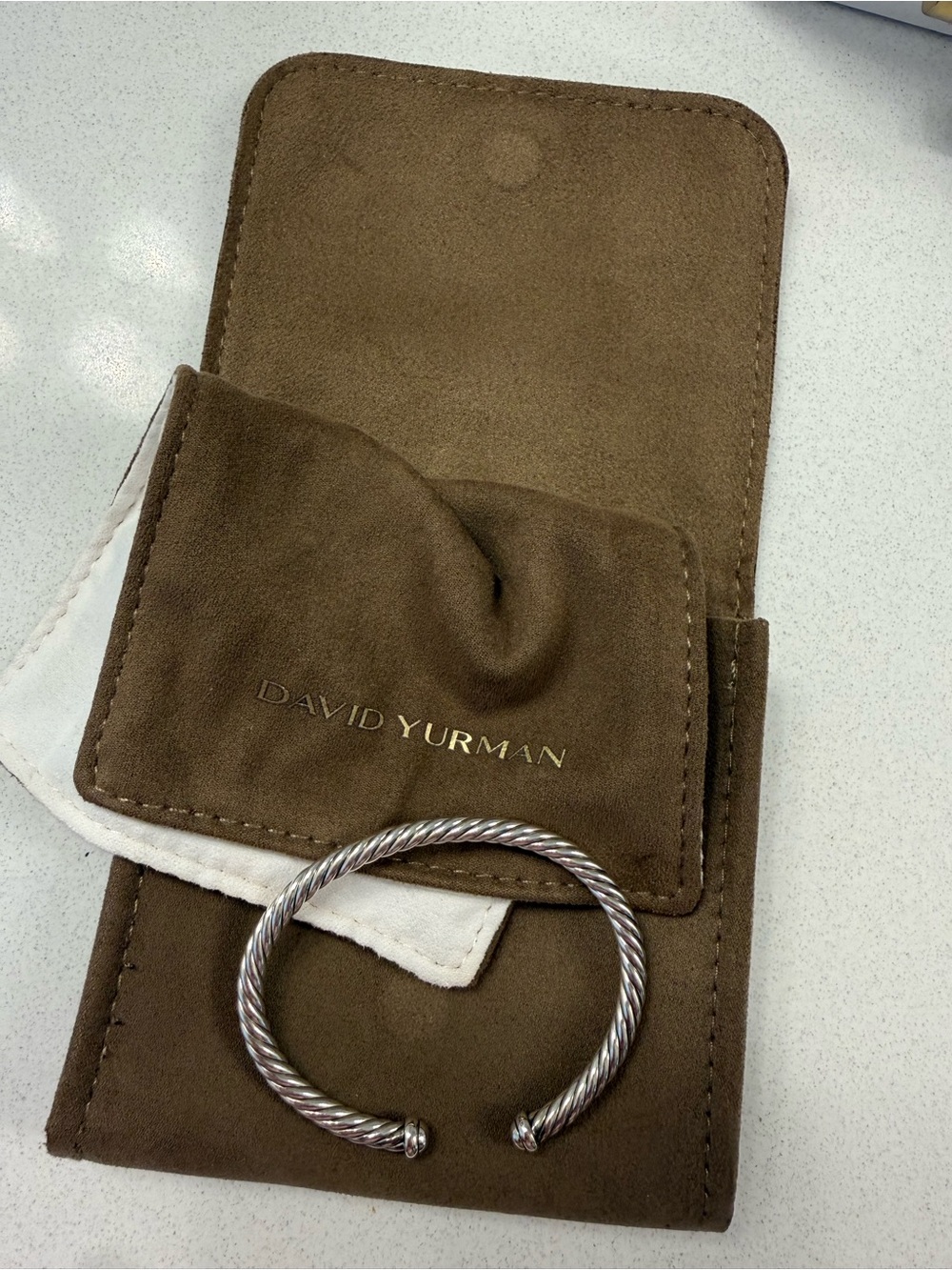 David Yurman Sterling Silver Cable Flex Bracelet — Silver - Picture 2 of 6